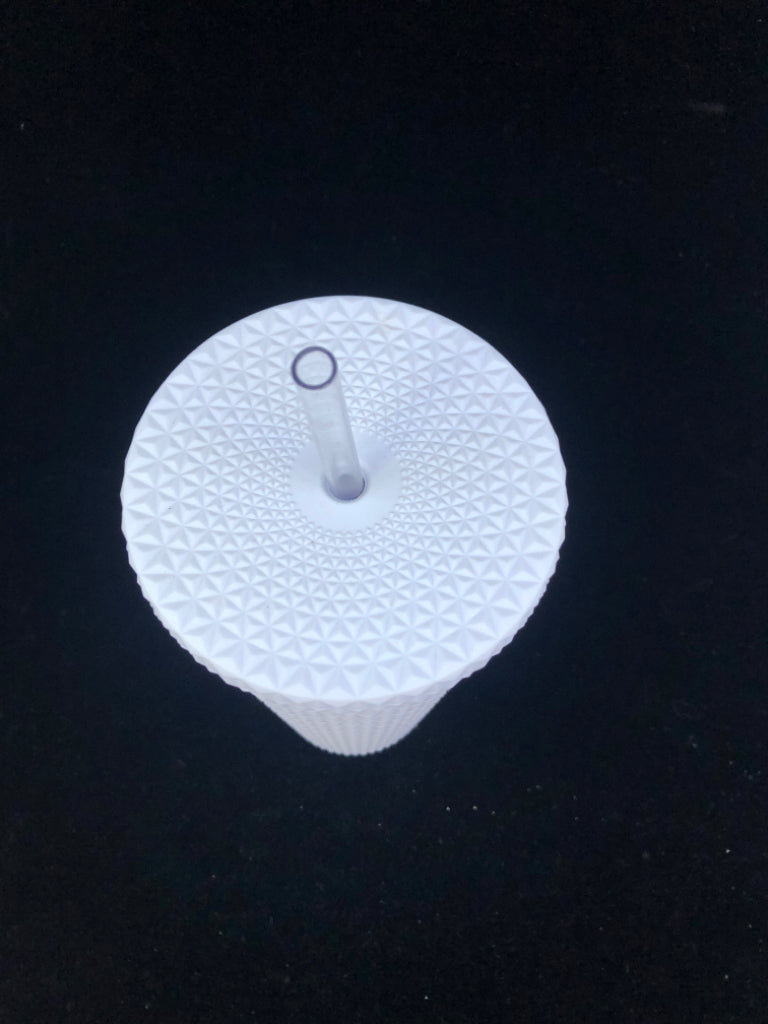 WHITE STUDDED TUMBLER.