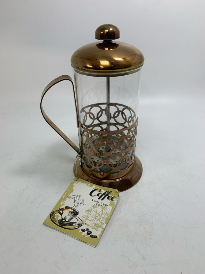 GLASS/METAL FRENCH PRESS.