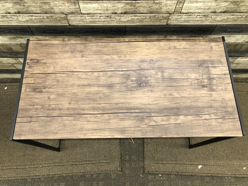 WOOD-TOP RUSTIC DESK.