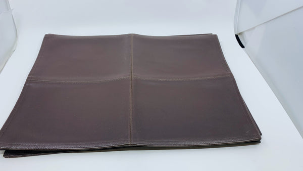 4 BROWN LEATHER PLACE MATS.