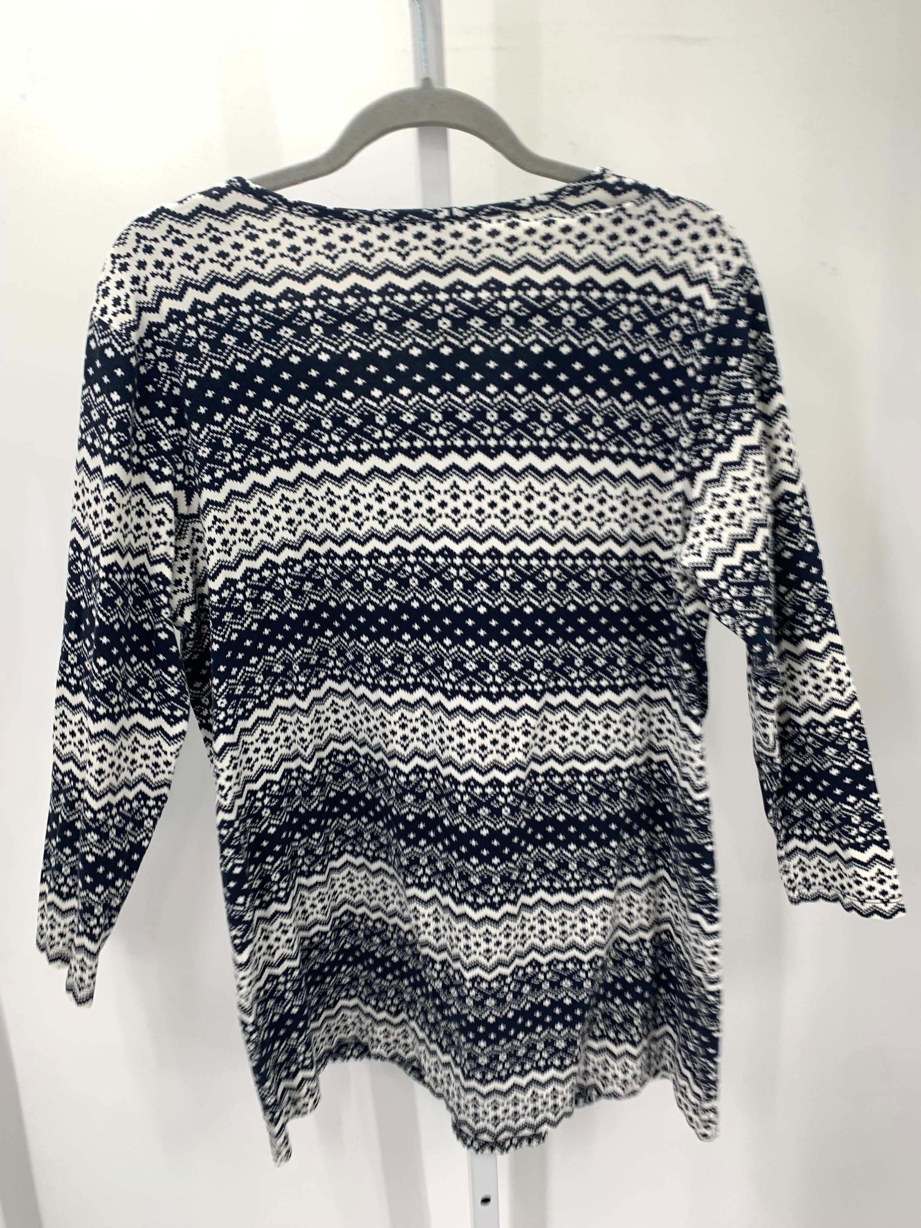 Lands End Size Large Petite Petite 3/4 Sleeve Shirt