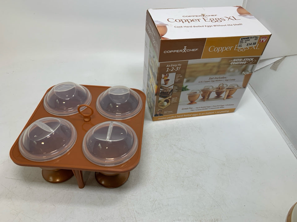NIB COPPER CHEF COPPER EGG MAKERS E/ CADDY.