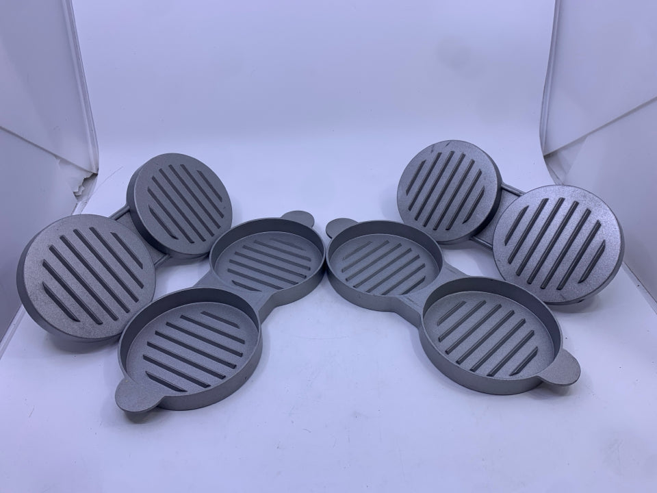 2PC NONSTICK DOUBLE BURGER PRESS.