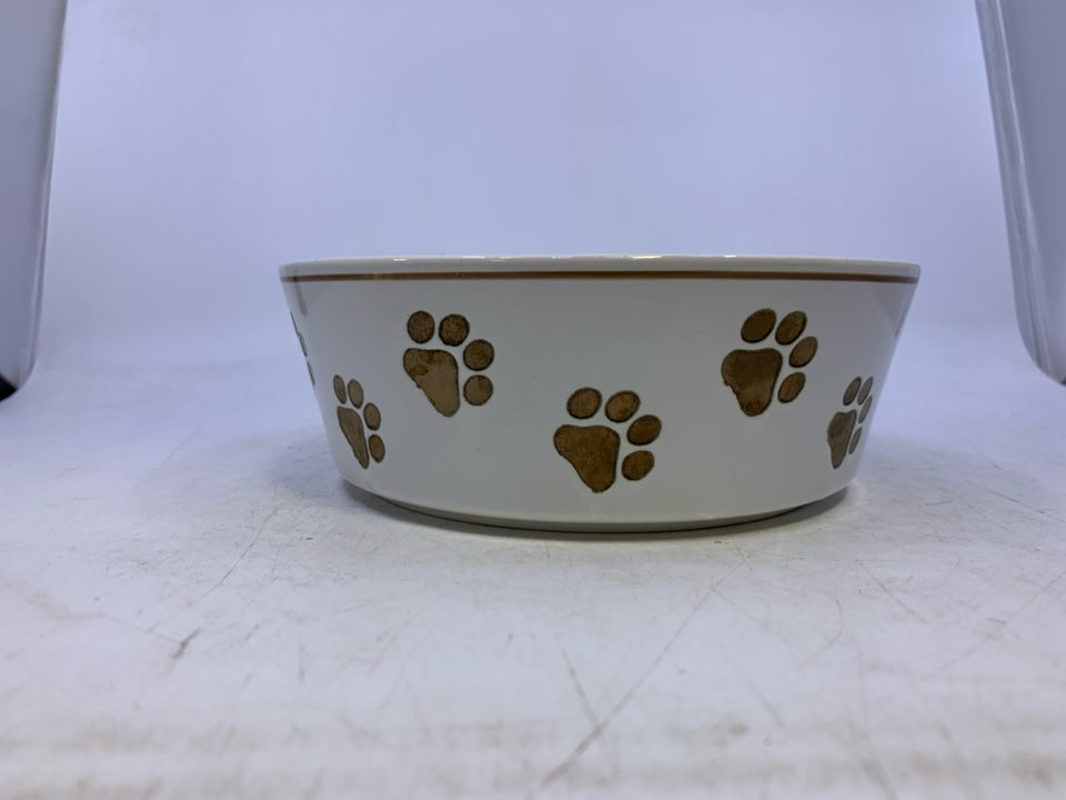 GOLD PAW PRINT BOWL.