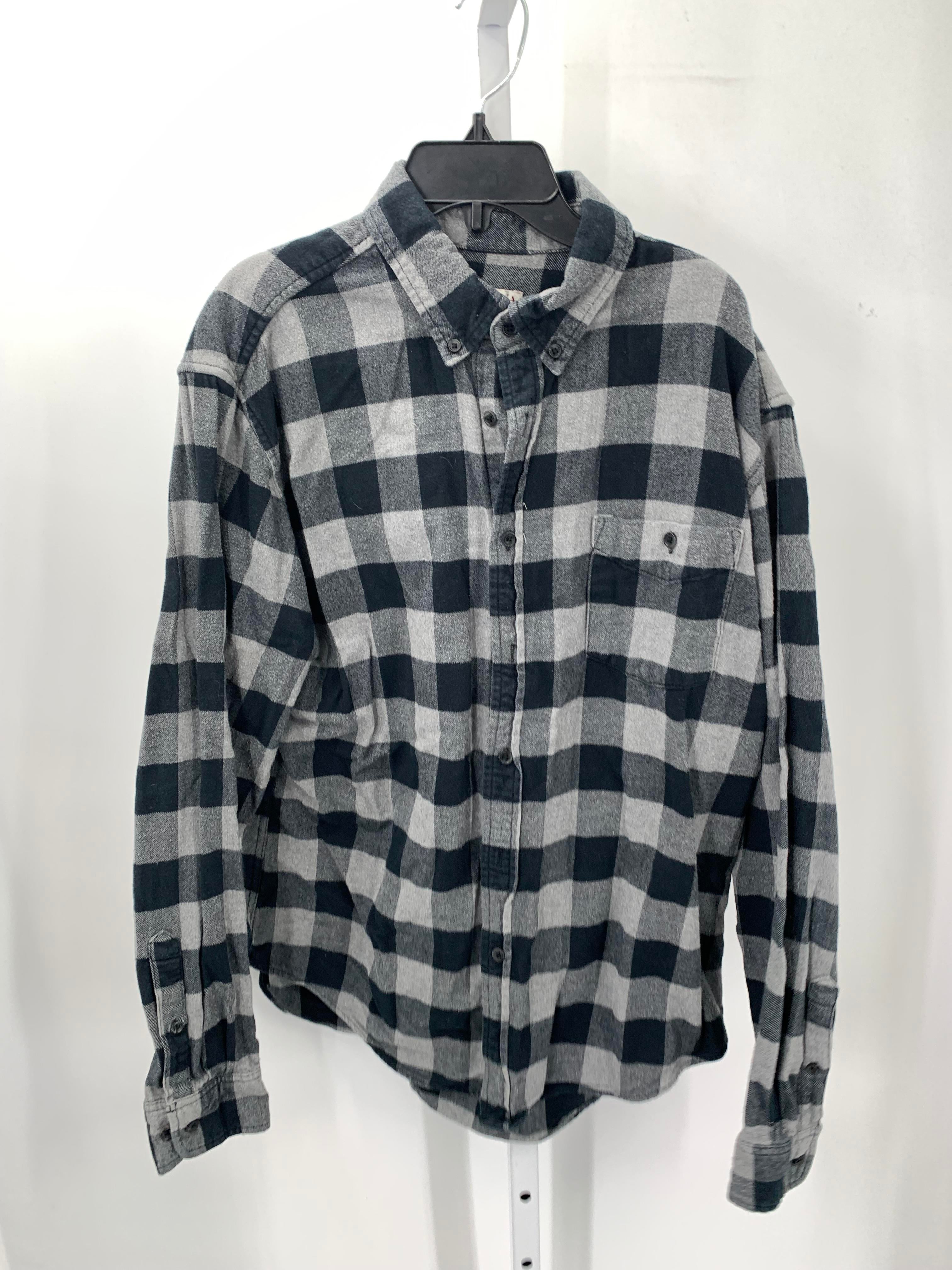BLACK PLAID BTN DOWN