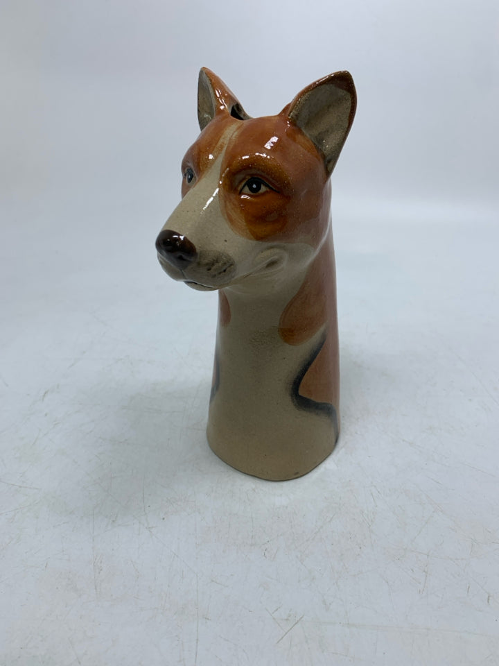 POINTED EARS DOG HEAD VASE.