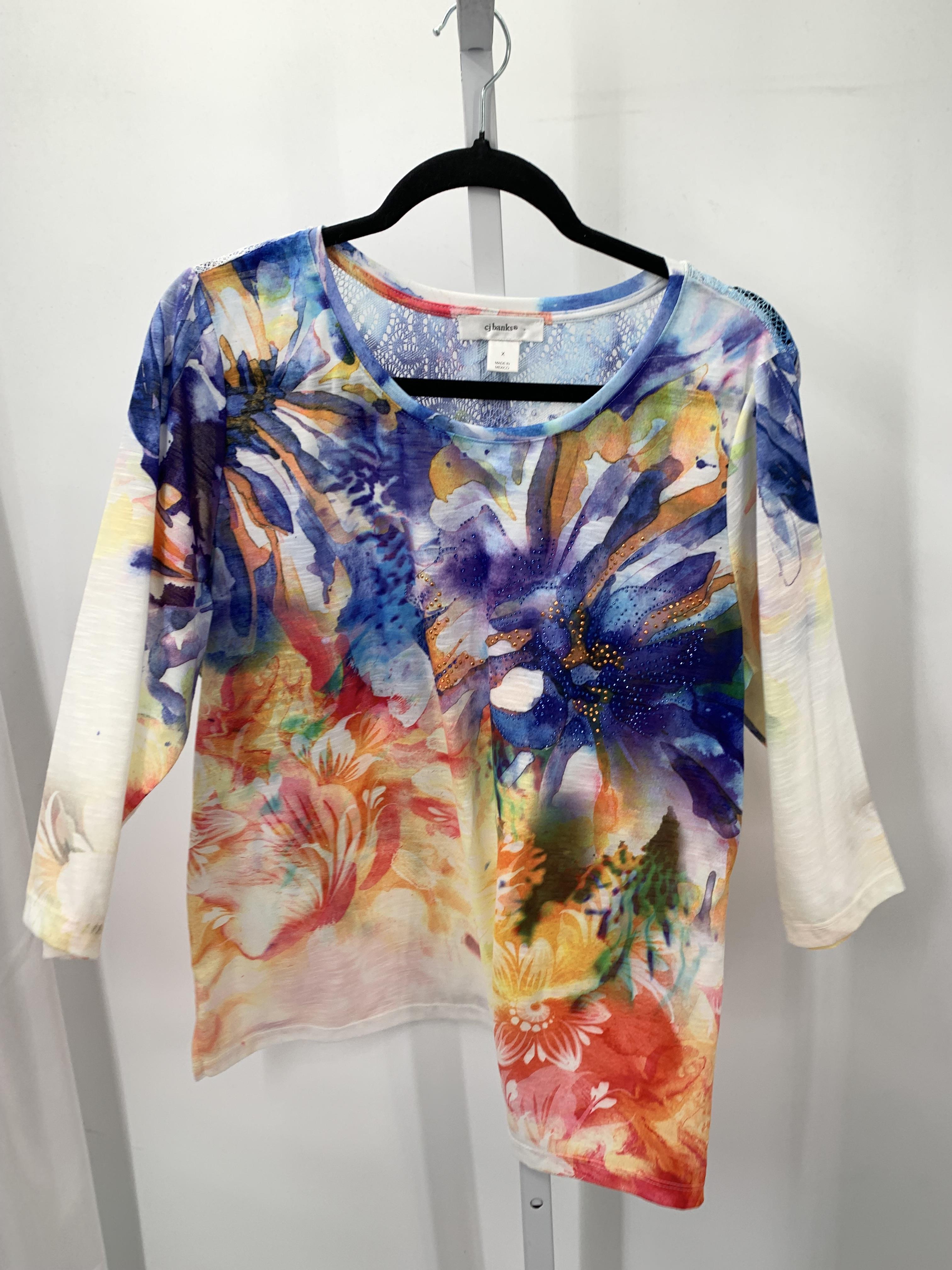 CJ Banks Size 1X Womens 3/4 Sleeve Shirt