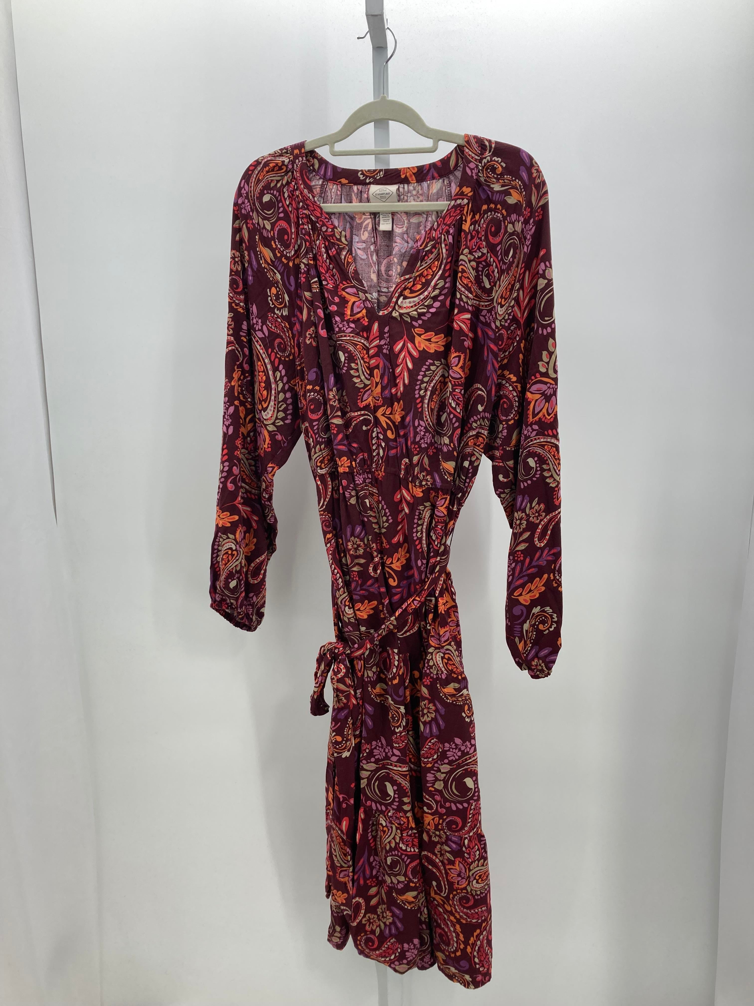 St. Johns Bay Size 1X Womens Long Sleeve Dress