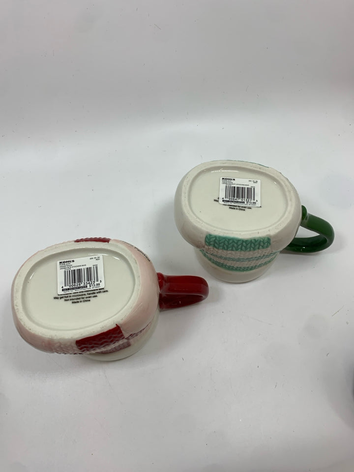 2 NICE/NAUGHTY MUGS W/LIDS.