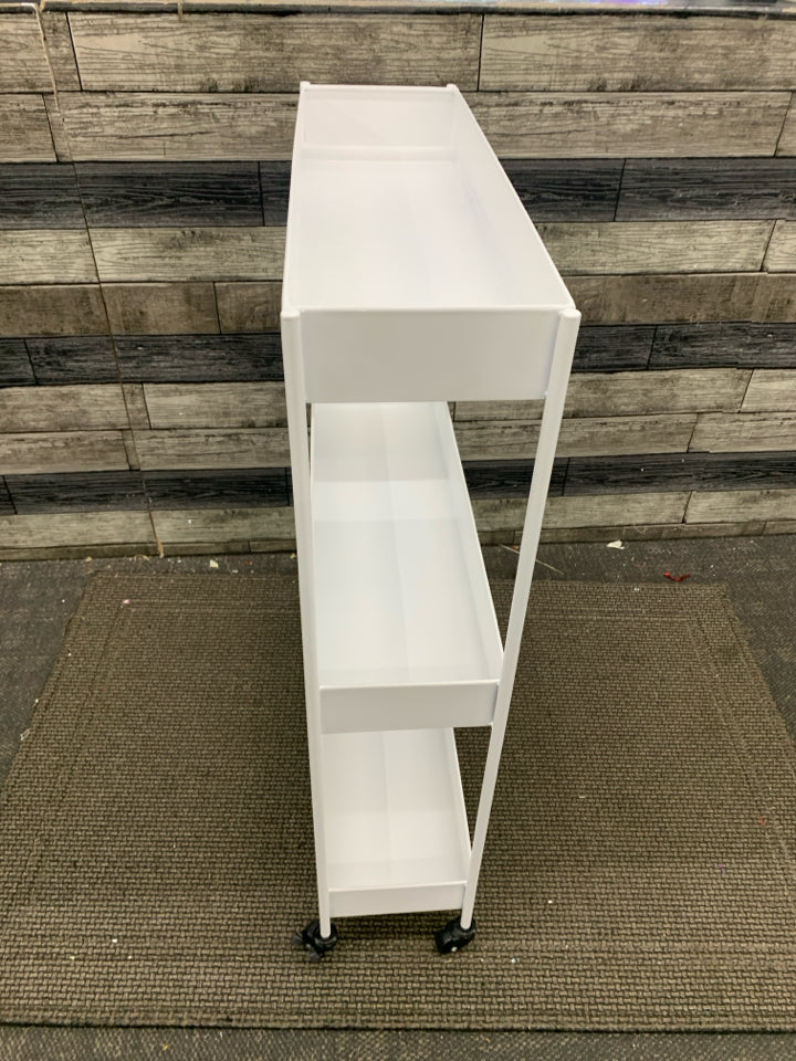 3-TIER LONG RECTANGLE ROLLING STORAGE CART.