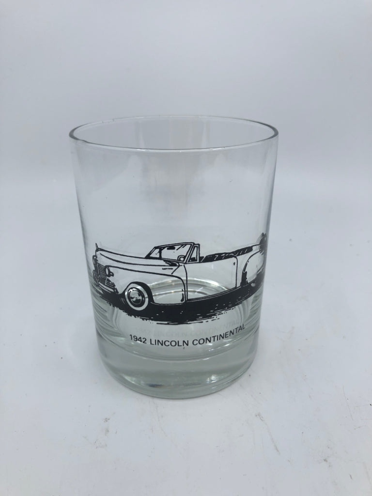 5 VTG CARS LOW BALL COCKTAIL GLASSES.