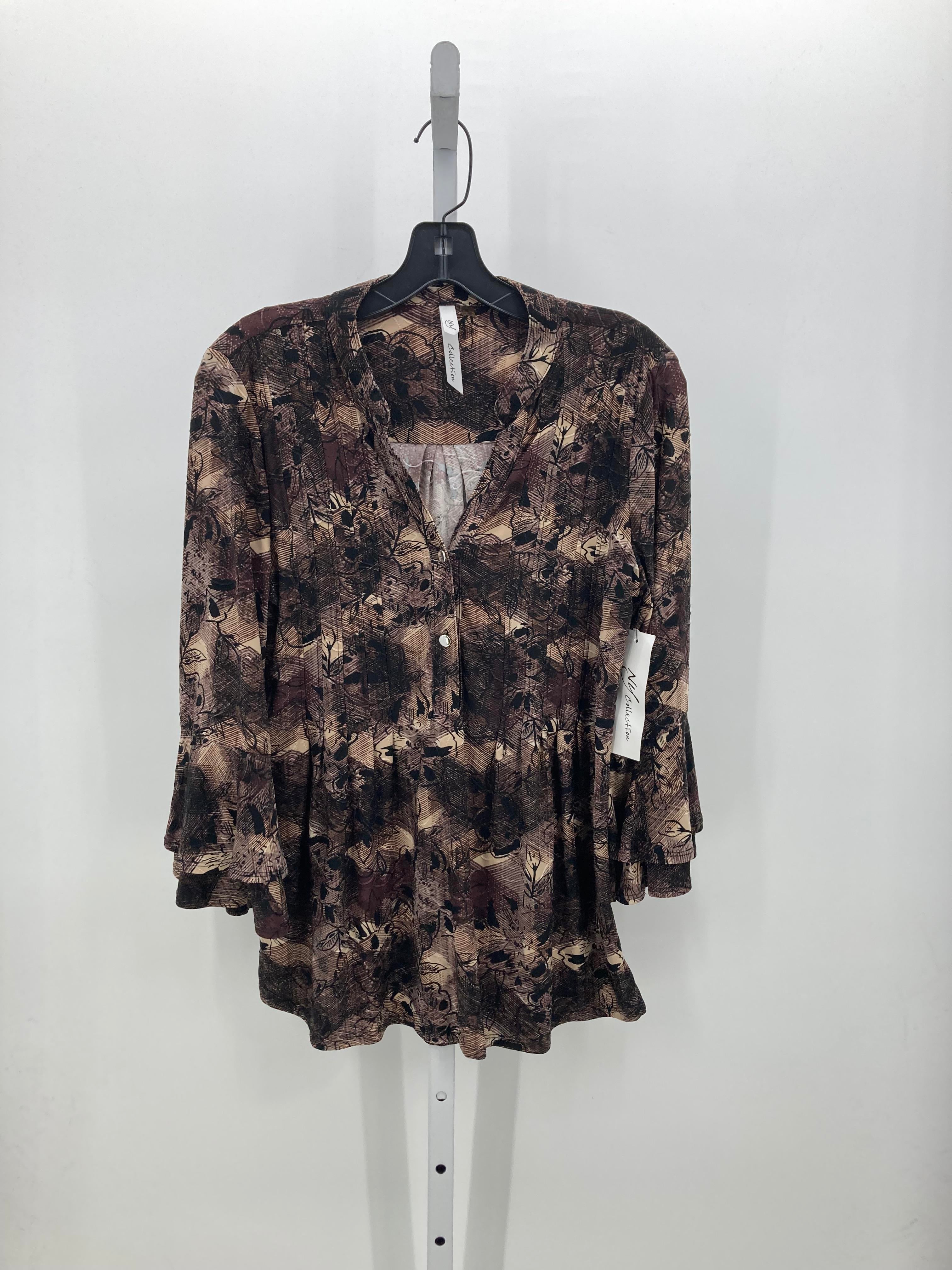 NY Collection Size Medium Misses 3/4 Sleeve Shirt