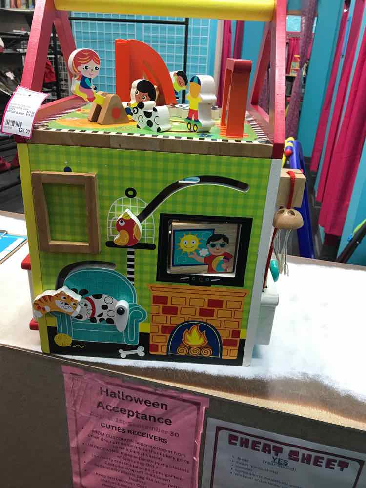 discover my busy town wooden activity cube