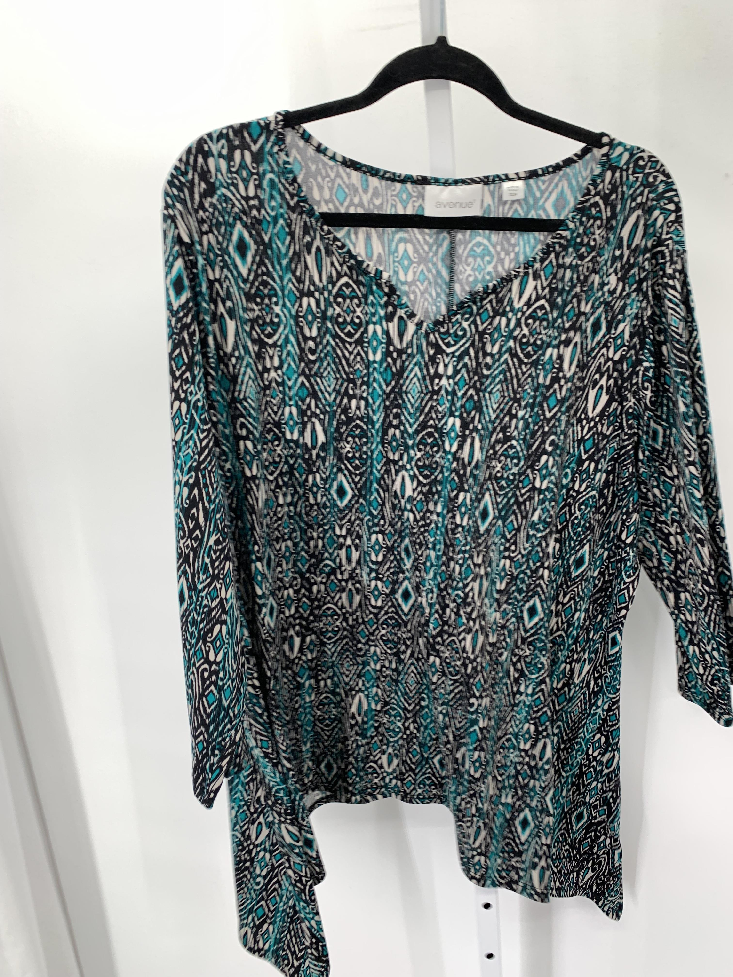 Avenue Size 22/24 W Womens 3/4 Sleeve Shirt