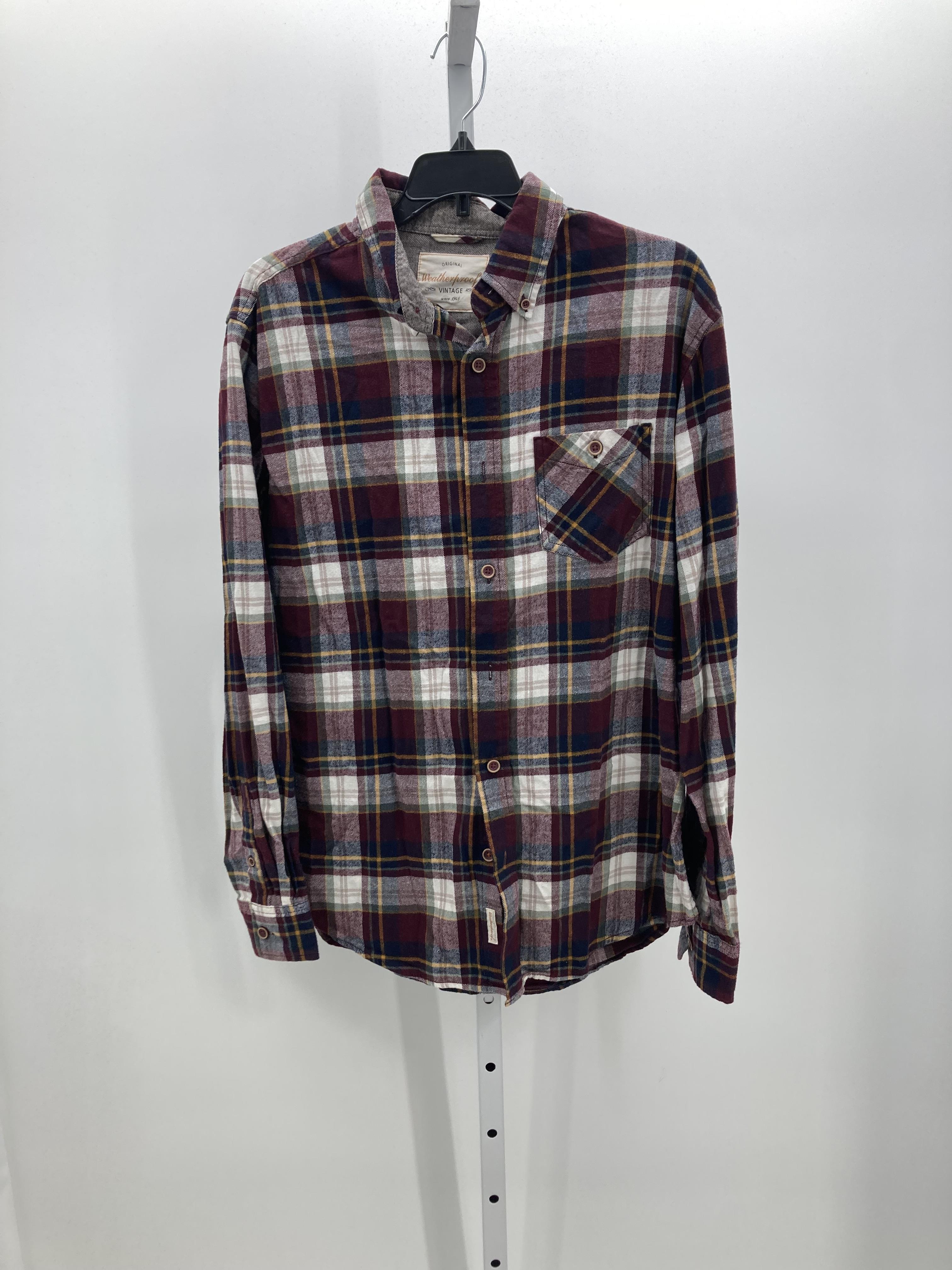 MAROON/ WHITE FLANNEL BUTTON DOWN