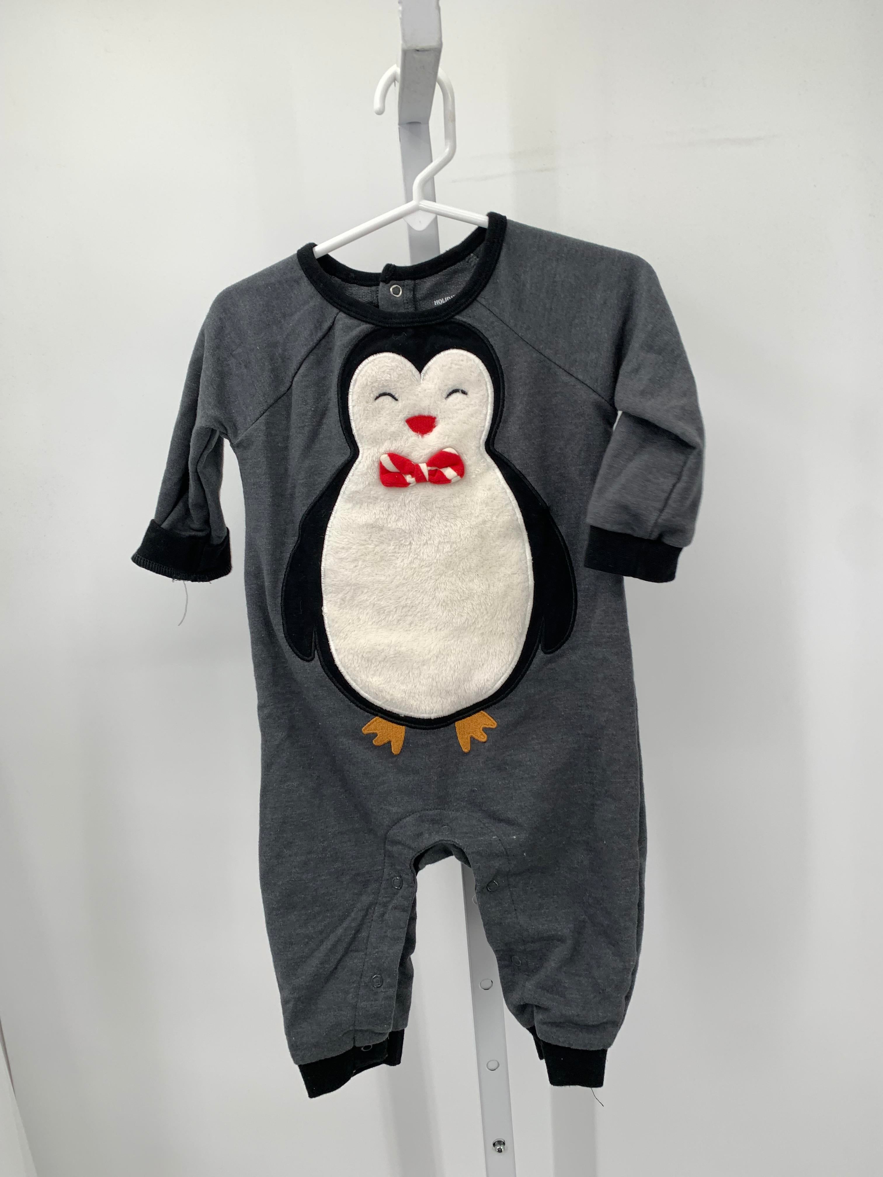 LONG SLV ROMPER PENGUIN.