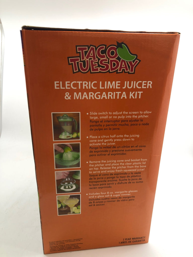 NIB ELECTRIC LIME JUICER & MARGARITA KIT - TACO TUESDAY.