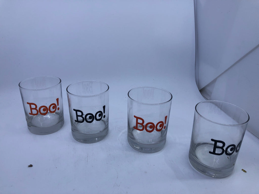 4 BLACK + ORANGE BOO GLASSES.