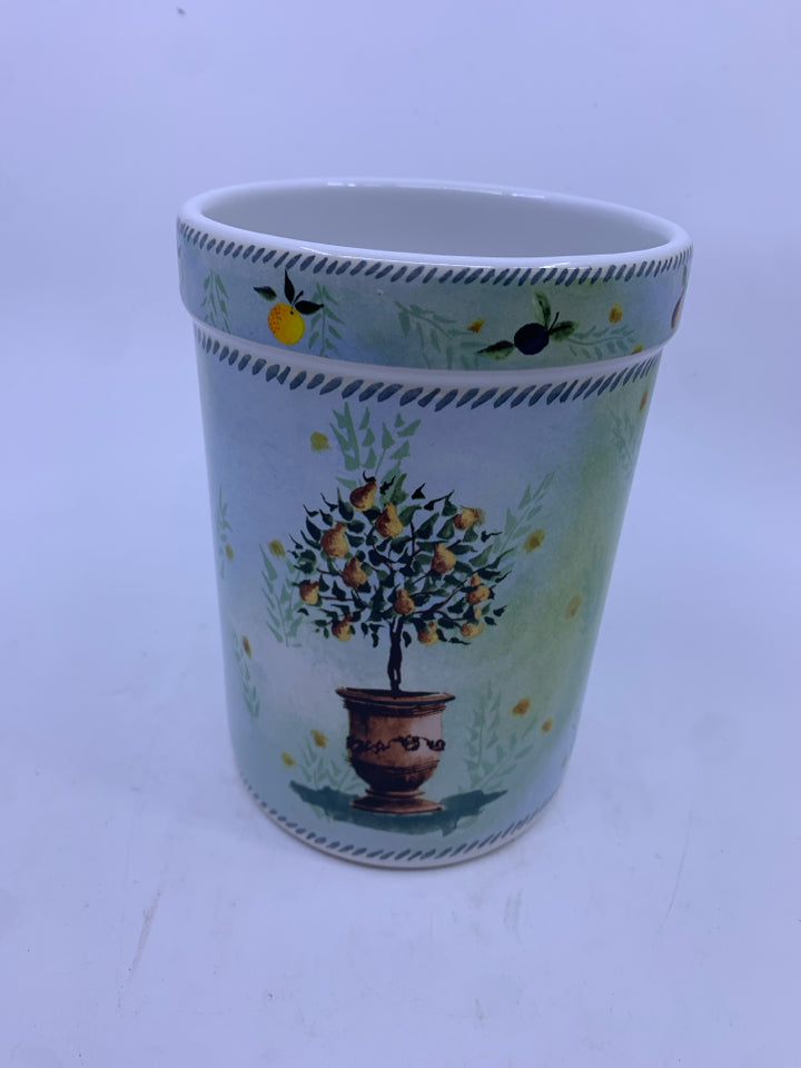 LEMON TREE UTENSIL CROCK.