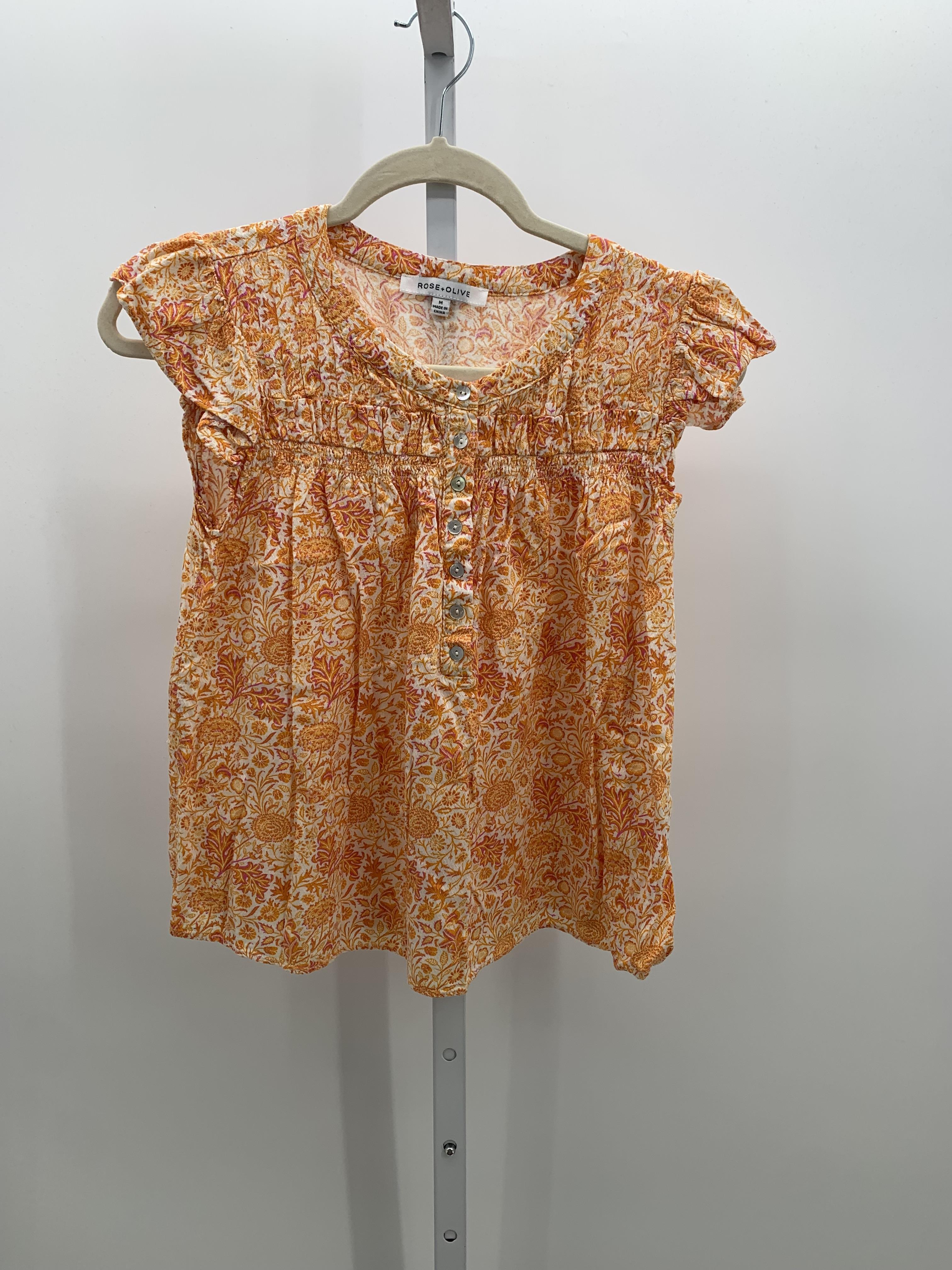 Rose & Olive Size Medium Misses Short Sleeve Shirt