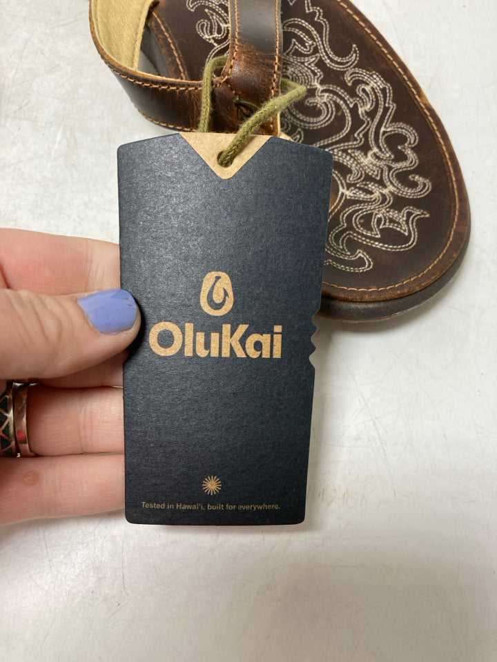 Olukai Panilo Leather Flip FLop Sandals