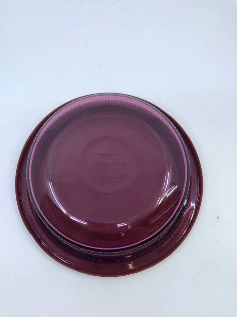 VTG PURPLE VISIONS RIBBED BOWL W LID.