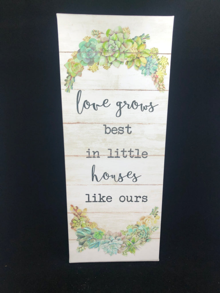 LOVE GROWS BEST IN LITTLE HOUSES TEXTURED WALL-ART.