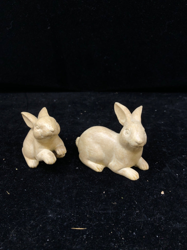 2 RESIN BUNNIES.