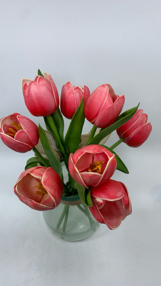 FAUX PINK TULIPS.