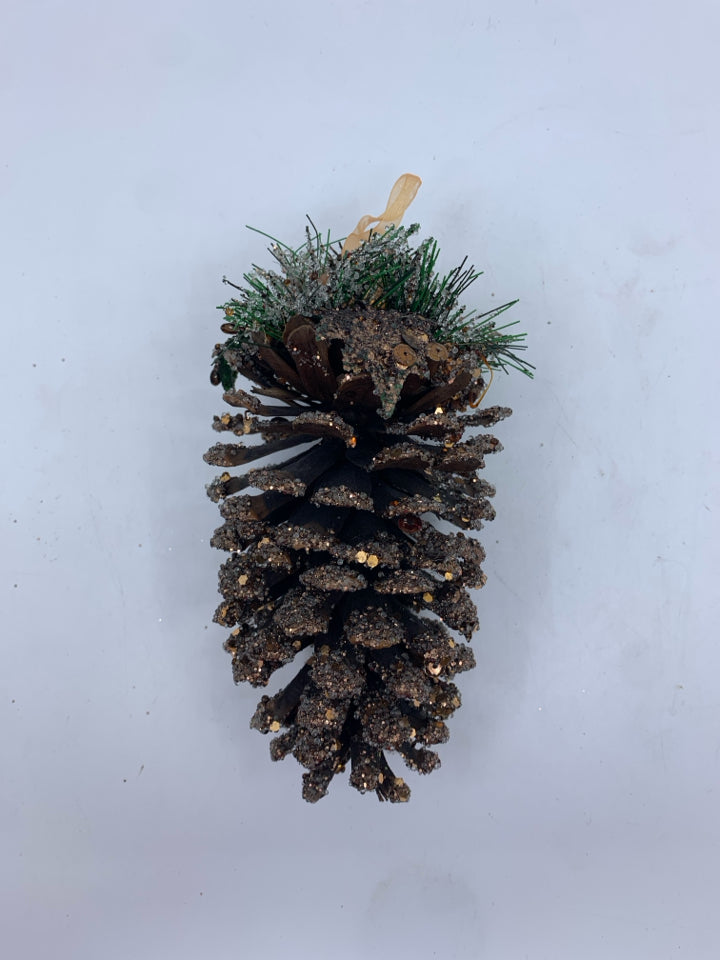 JUMBO PINECONE ORNAMENT.