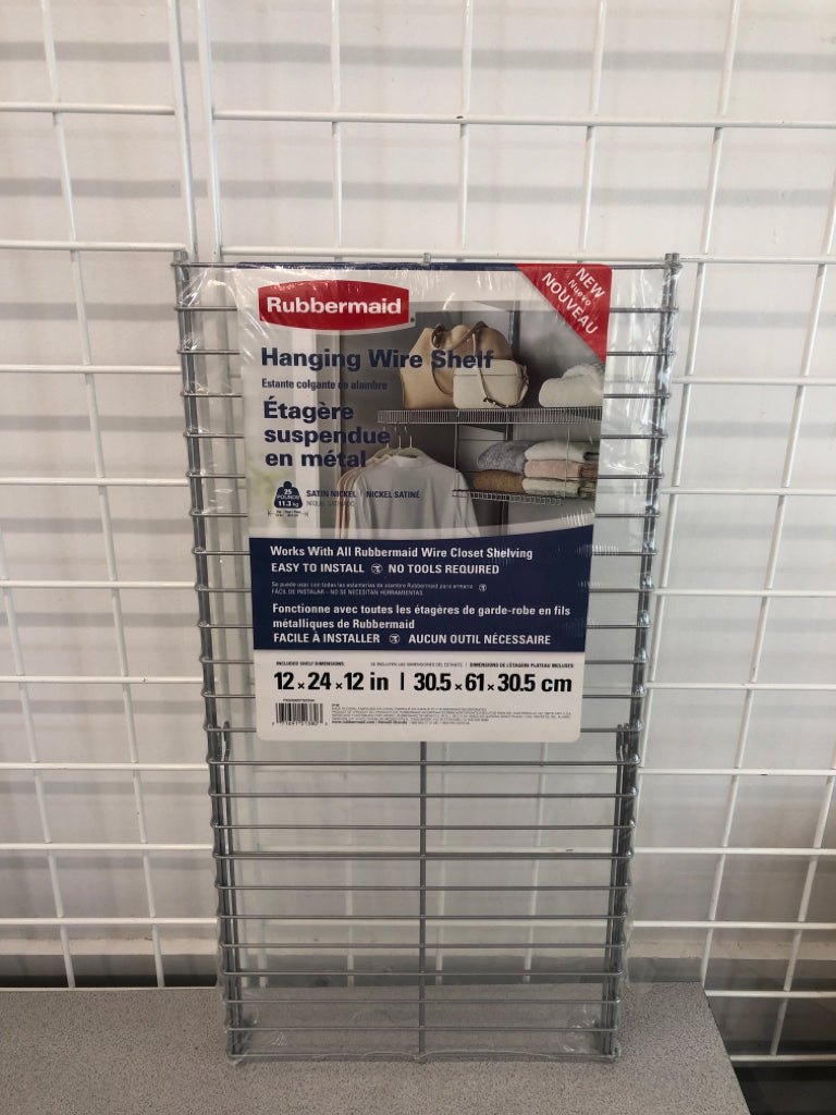 NIP RUBBERMAID HANGING WIRE SHELF.