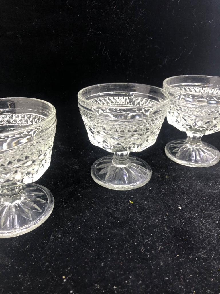 4 CUT GLASS SHORT GLASSES/ BOWLS.