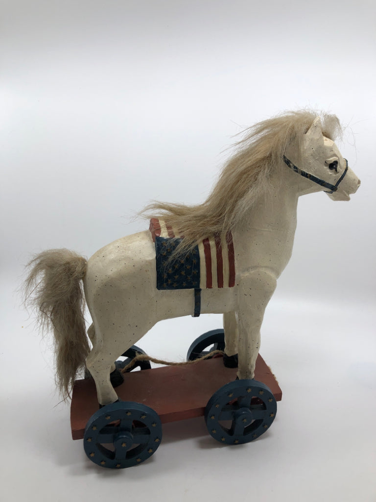 PRIMITIVE ROLLING HORSE DECOR.