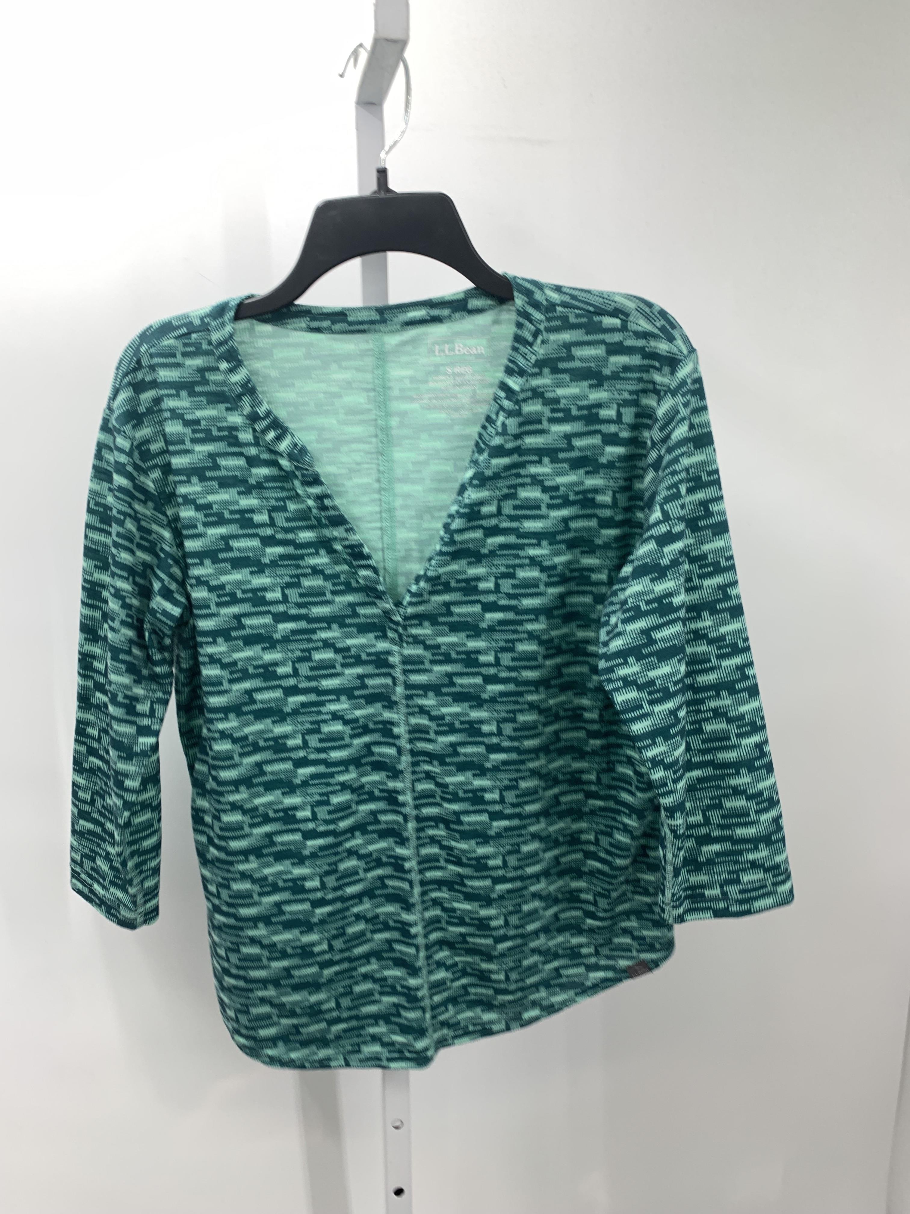 LL Bean Size Small Misses 3/4 Sleeve Shirt