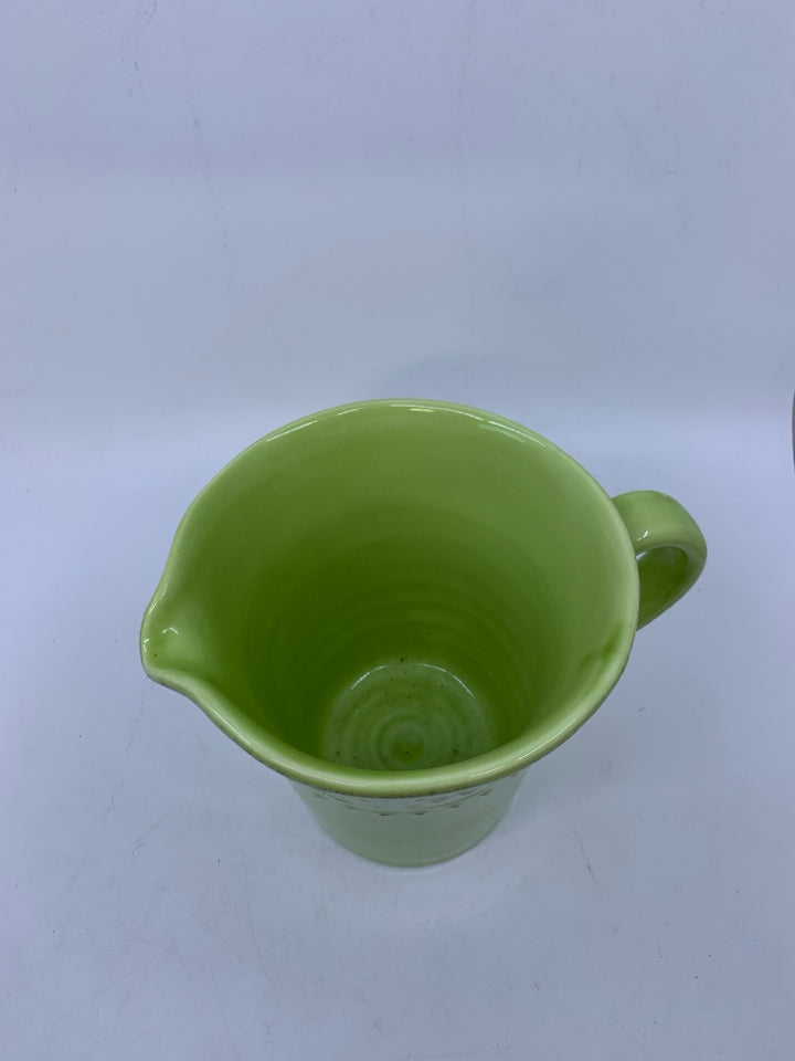 WIDE MOUTH EMBOSSED TOP PITCHER/ VASE.