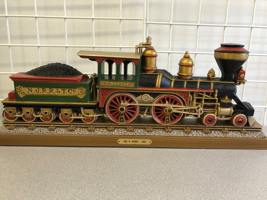 VTG PLASTIC THE N PERRY GREEN/RED TRAIN WALL HANGING BURWOOD PRODUCTS.