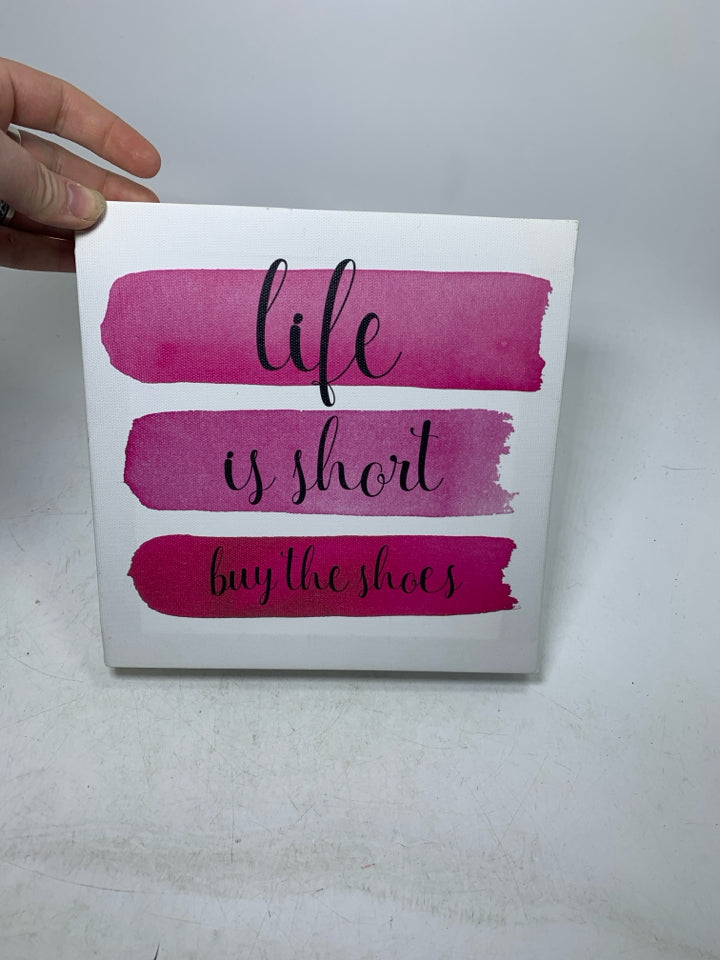 LIFE IS SHIRT WHITE SQUARE CANVAS.