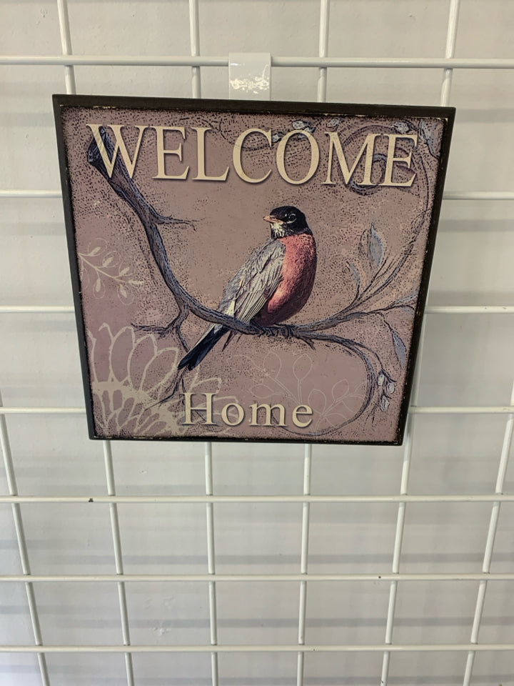 WELCOME HOME DARK BIRD WALL HANGING.