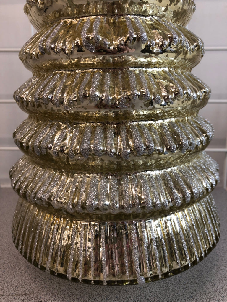 SILVER/GOLD SPARKLE MERCURY GLASS WINTER TREE.