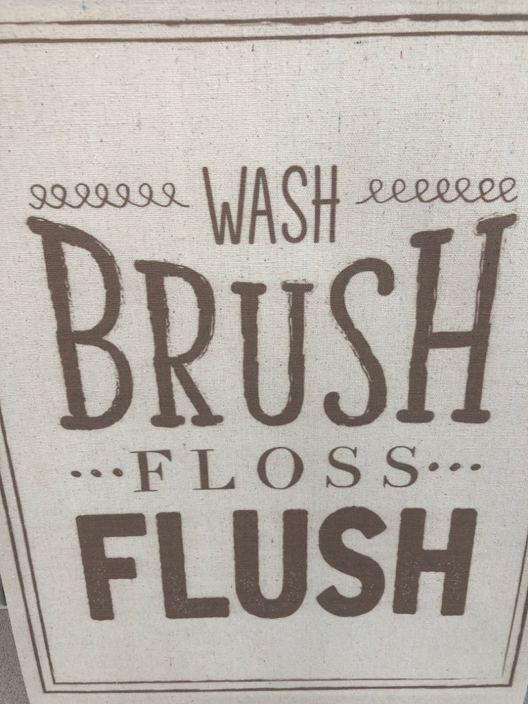 WASH BRUSH FLOSS BURLAP CANVAS.