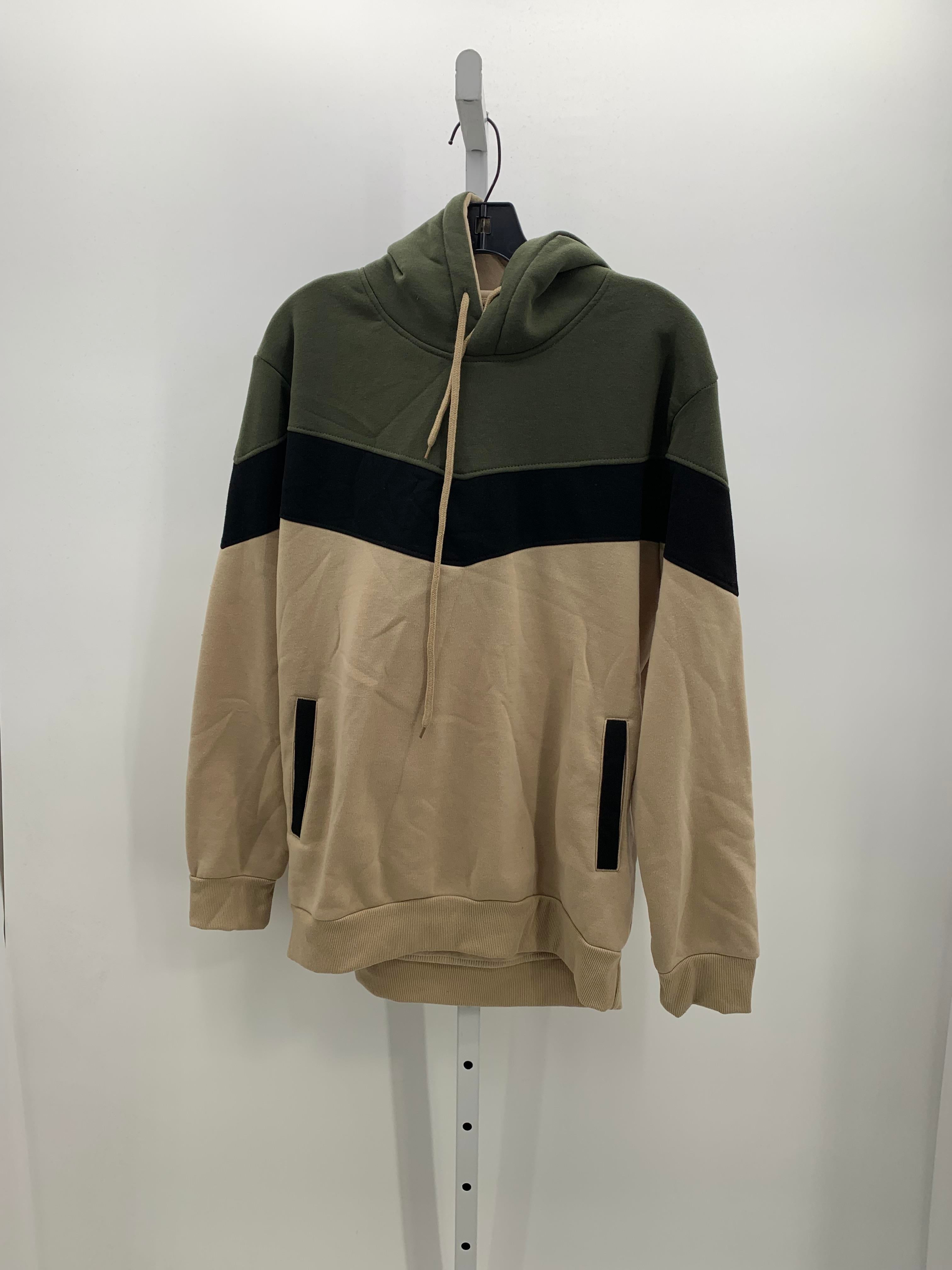 TAN BLACK HOODED KNIT.