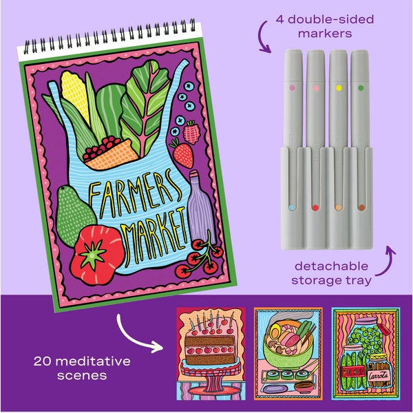 New - FlowArt™ - Hidden Patterns, Color-to-Reveal Foodie Fun