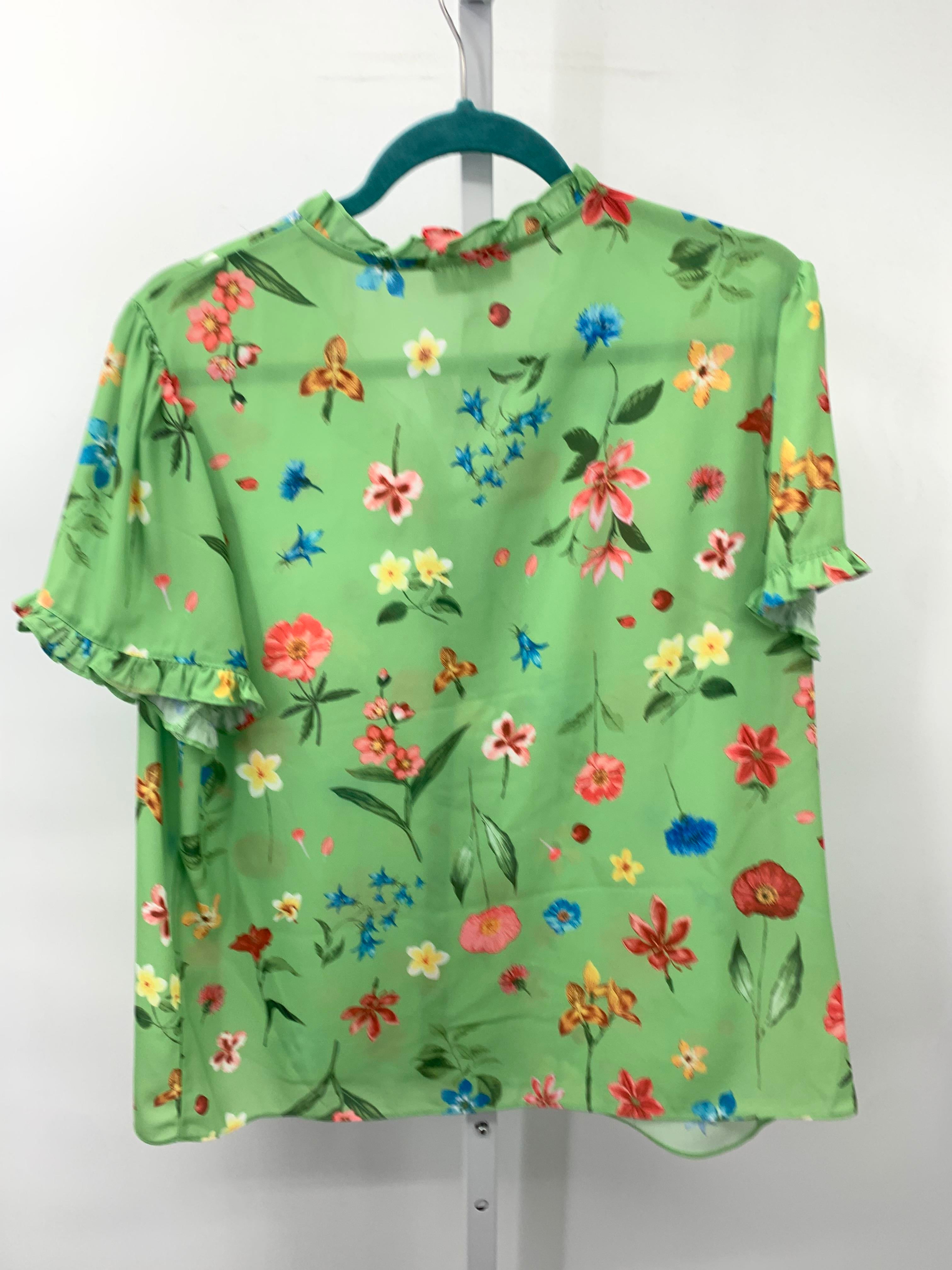 Tahari Size Large Misses Short Sleeve Shirt