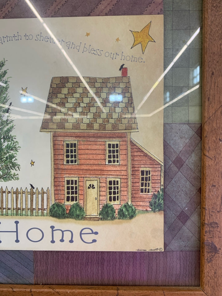 HOME SWEET HOME FRAMED PRINT PRIMITIVE.