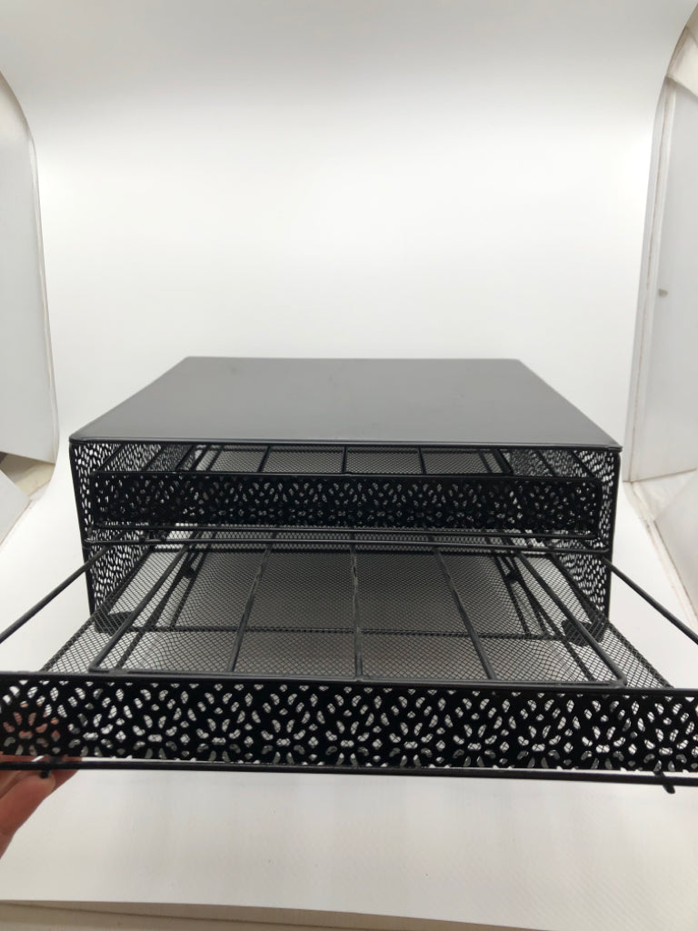 BLACK 2 TIER METAL ORGANIZER.
