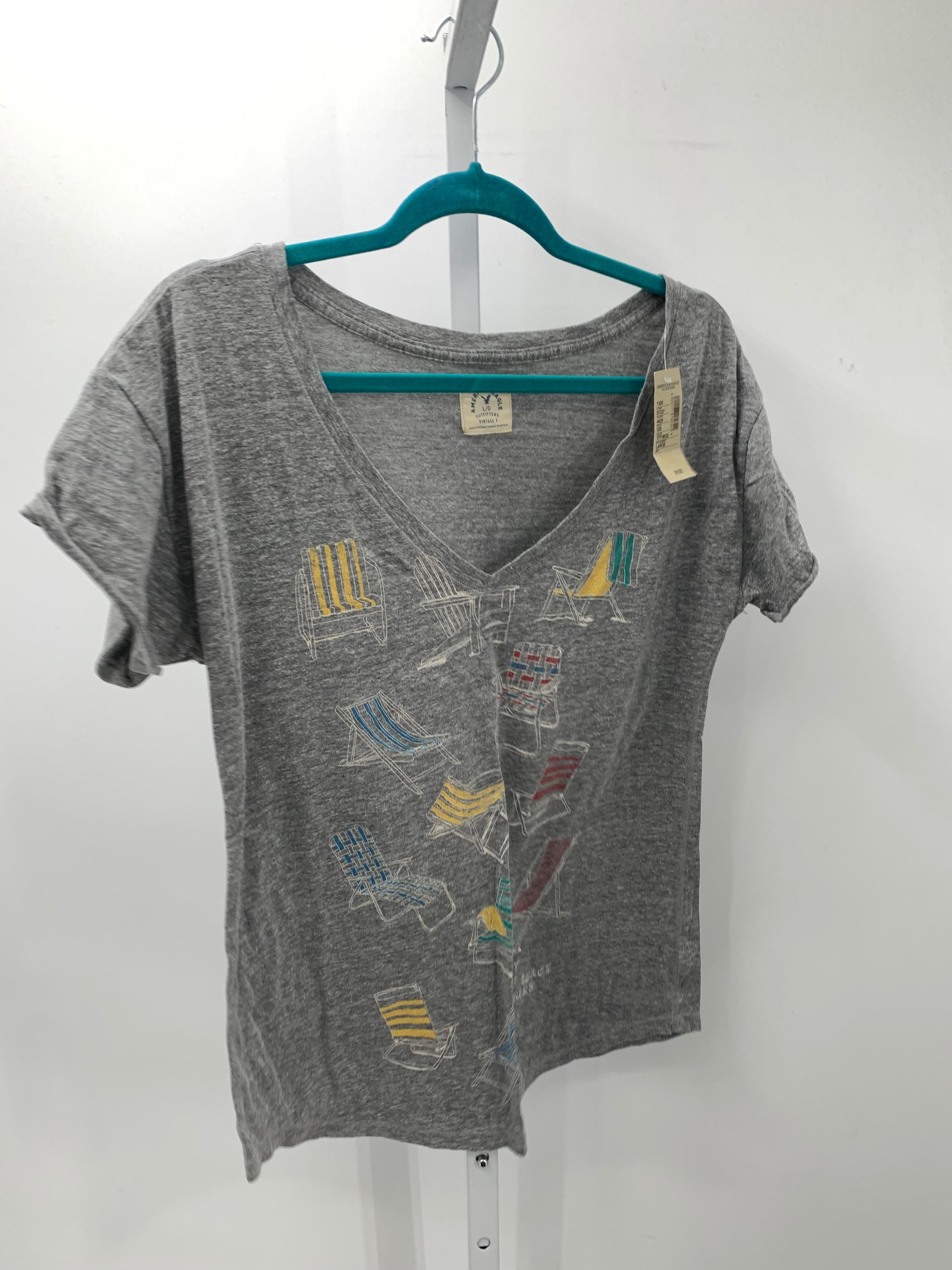 American Eagle Size Large Juniors Short Sleeve Shirt