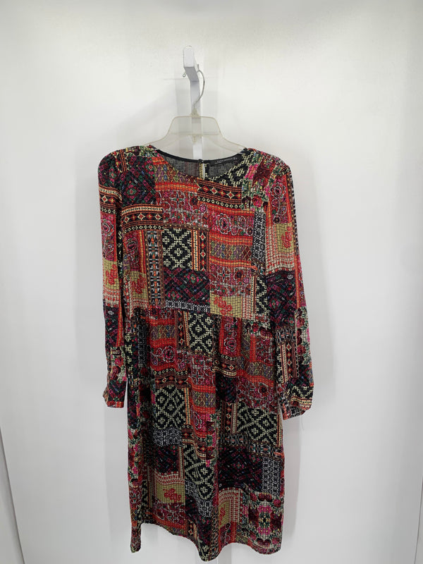 Zara Size Large Misses Long Sleeve Dress