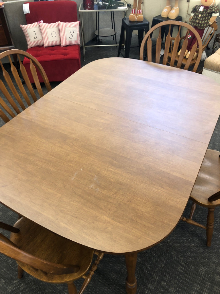 MODERN WOOD KITCHEN TABLE & 4 CHAIRS - WALTER OF WABASH/AMESBURY.