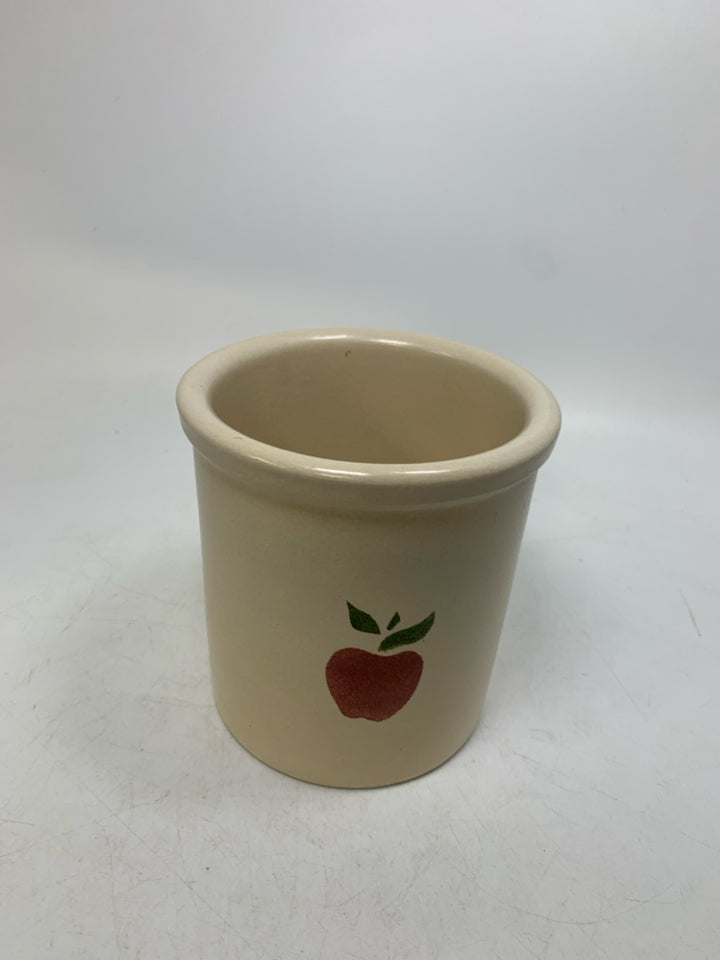 PAINTED APPLE UTENSIL CROCK.