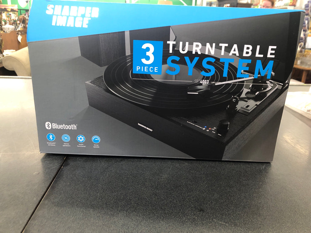NIB 3PC TURNTABLE SYSTEM- RECORD PLAYER.